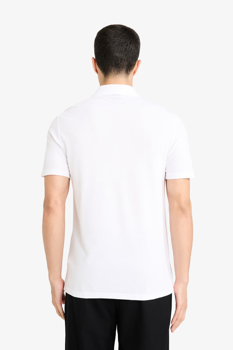 DeFacto White Man Slim Fit Short Sleeve Polo T-Shirt Casual - Image 5